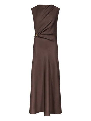 Loulou De Saison Roan Draped Metal Ornament Midi Dress