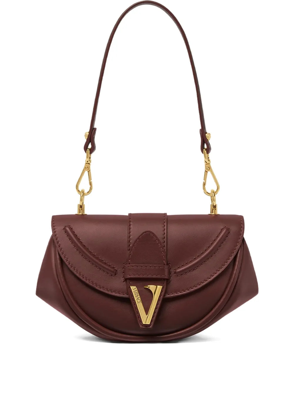 Versace Small Virtus Leather Shoulder Bag