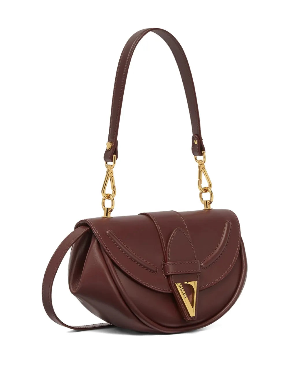 Versace Small Virtus Leather Shoulder Bag