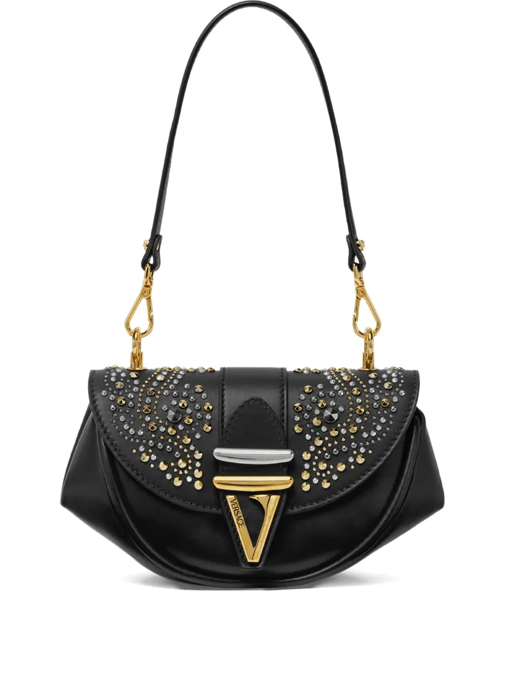 Versace Stud Embellished Shoulder Bag