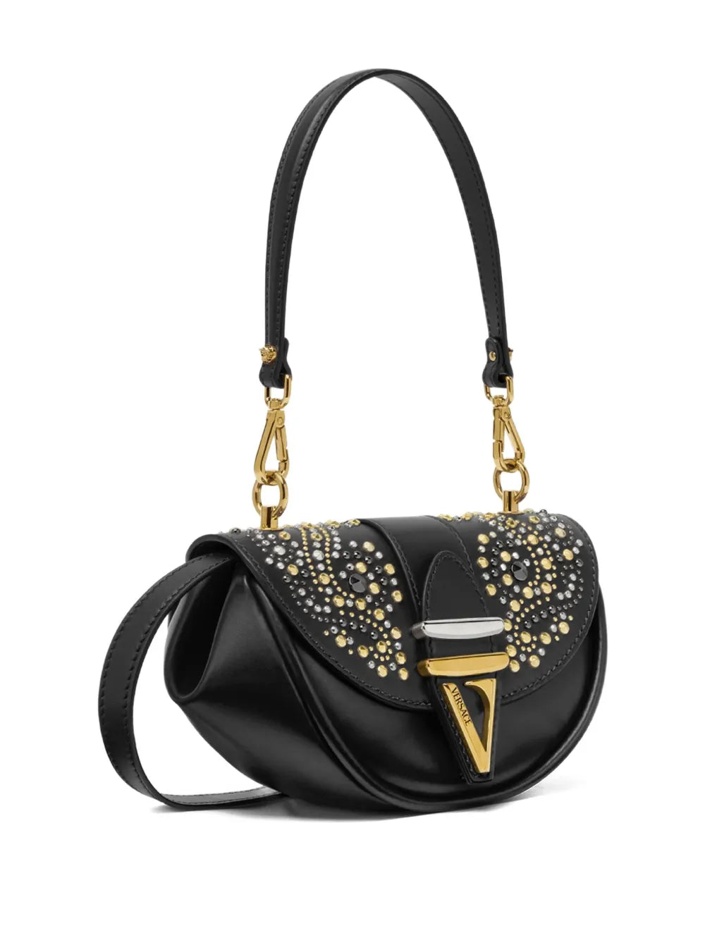 Versace Stud Embellished Shoulder Bag