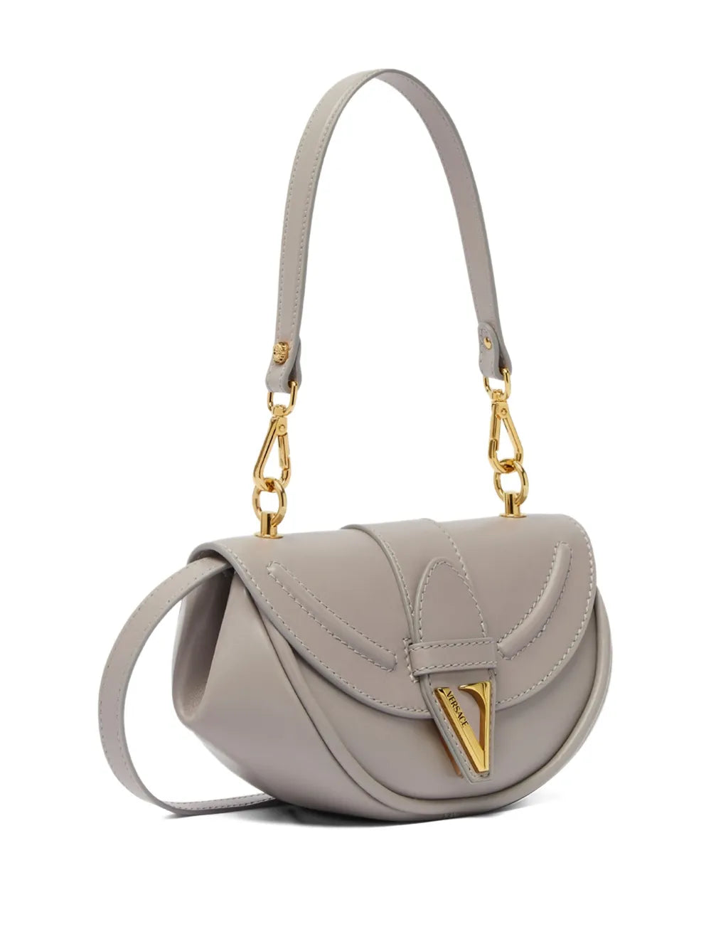 Versace Small Virtus Leather Shoulder Bag