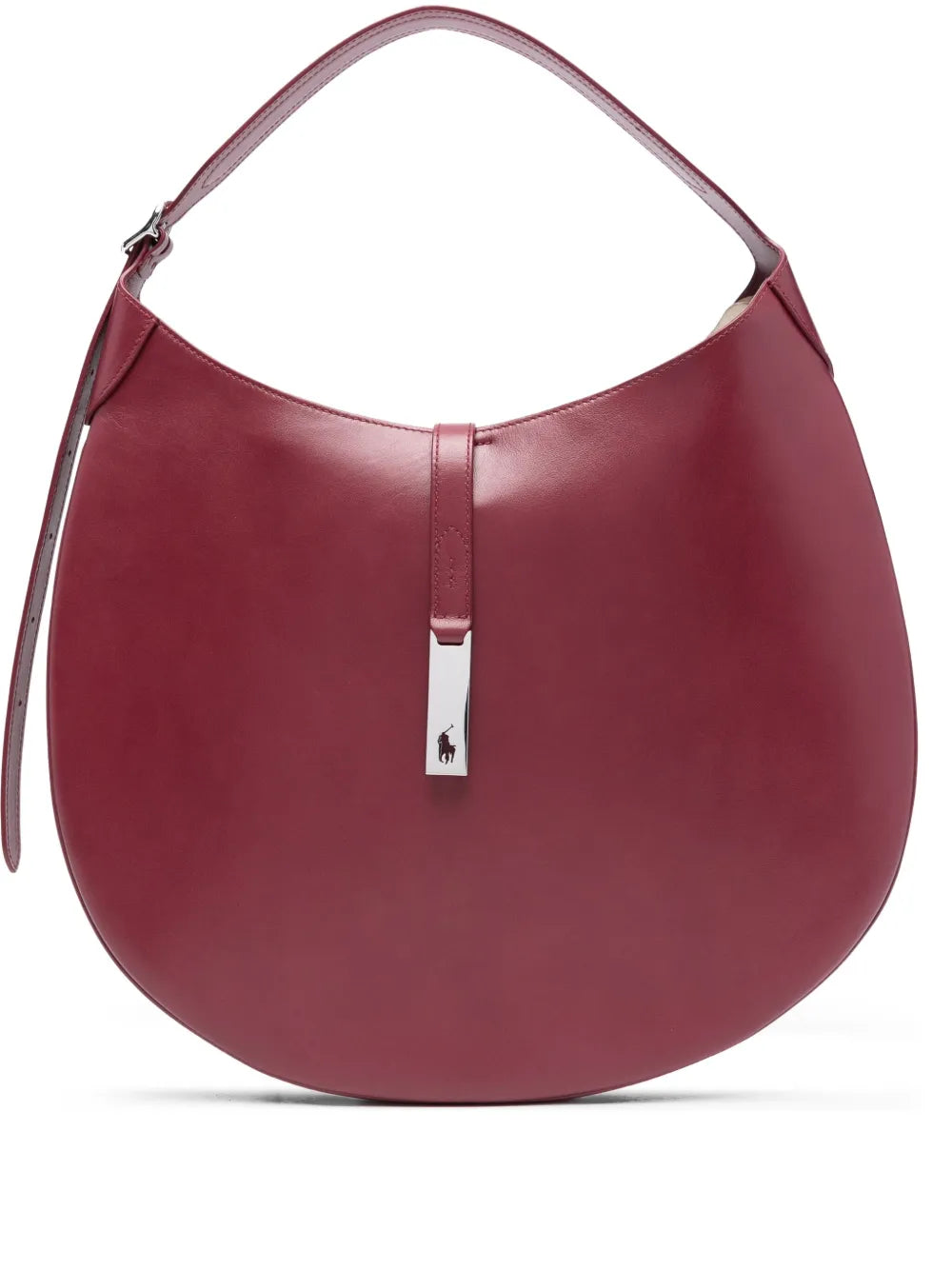 Polo Ralph Lauren Logo Clasp Leather Shoulder Bag