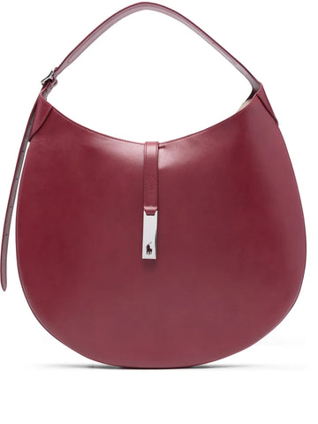 Polo Ralph Lauren Logo Clasp Leather Shoulder Bag