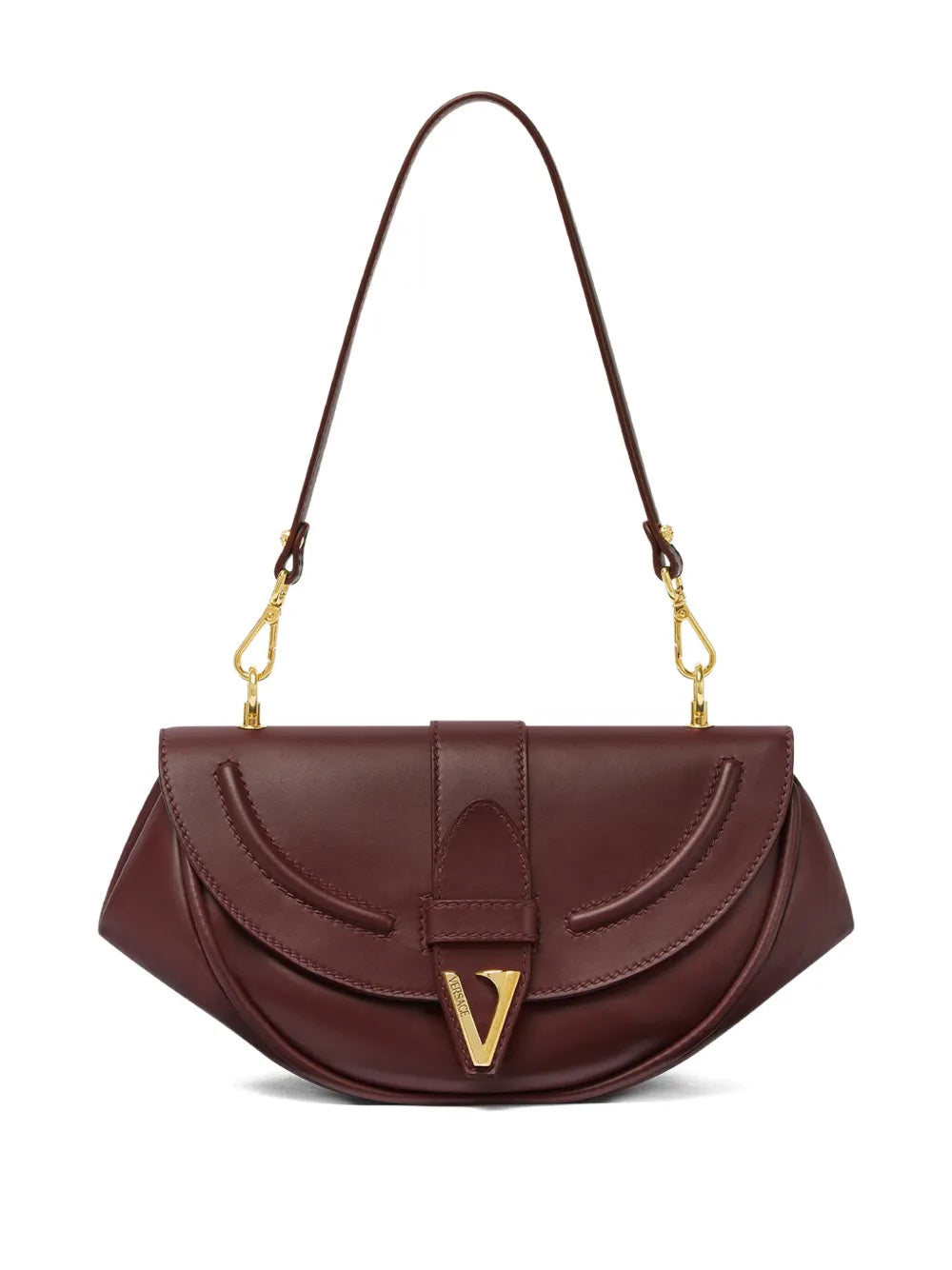 Versace Medium Virtus Leather Shoulder Bag