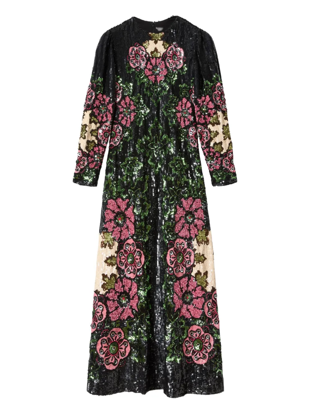 La Doublej Sequin Embroidery Floral Pattern Maxi Dress