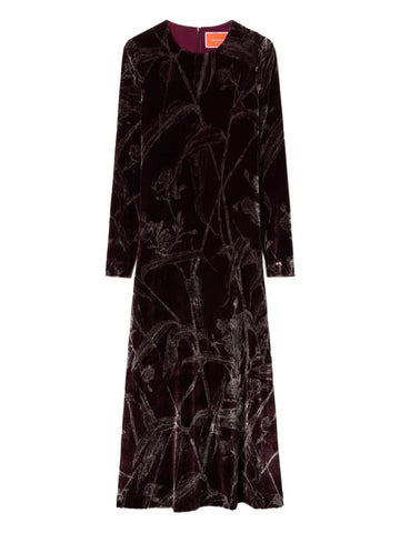 La Doublej Long Sleeve Bamboo Print Maxi Dress