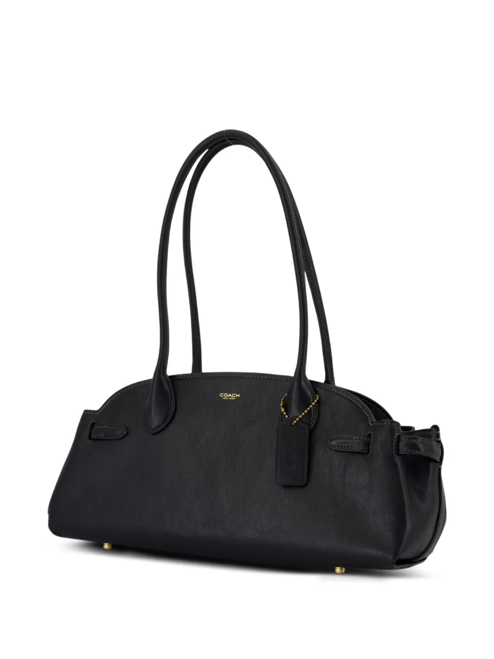 Coach Logo Detail Leather Shoulder Bag