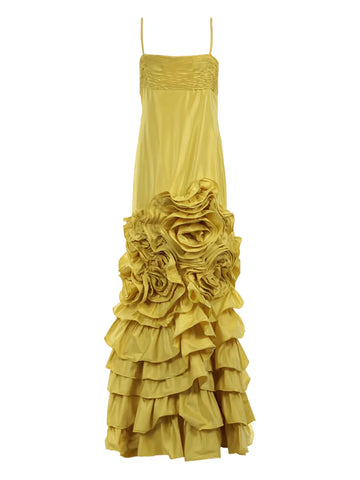 Valentino Garavani Pleated Rose Embellished Midi Dress