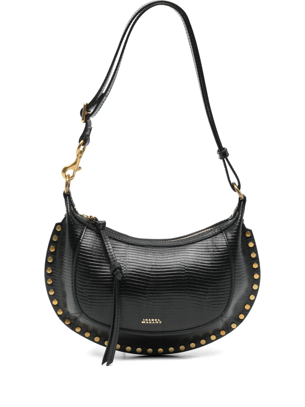 Isabel Marant Oskan Lizard Effect Studded Shoulder Bag