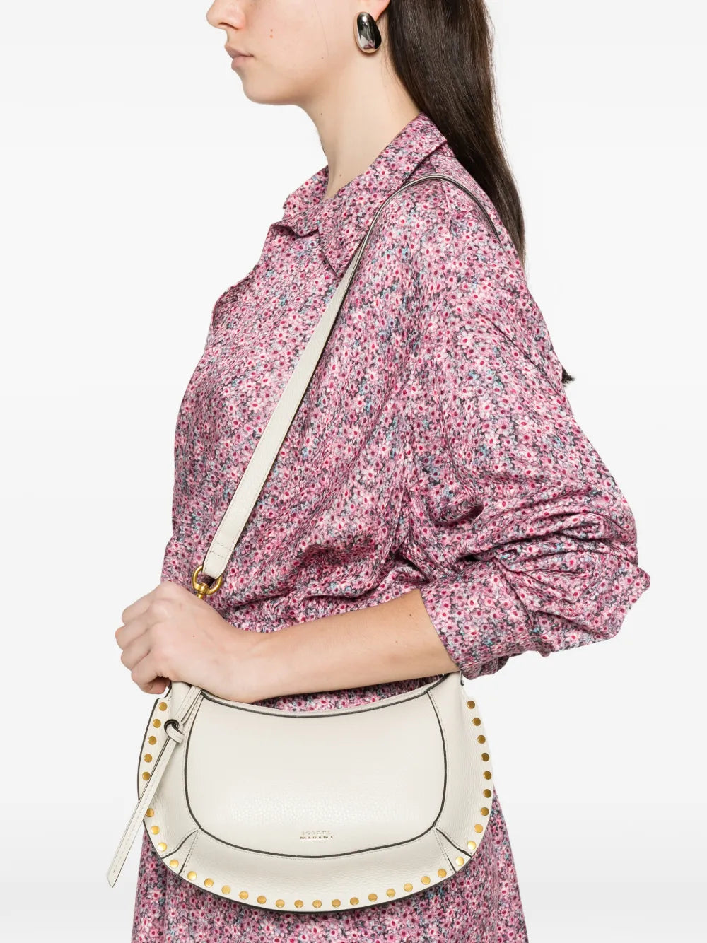 Isabel Marant Oskan Moon Studded Shoulder Bag