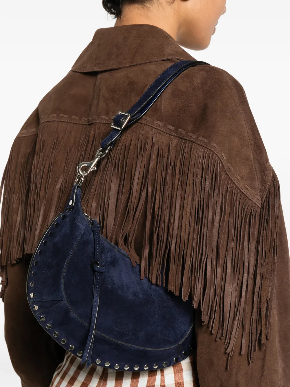 Isabel Marant Oskan Moon Studded Shoulder Bag