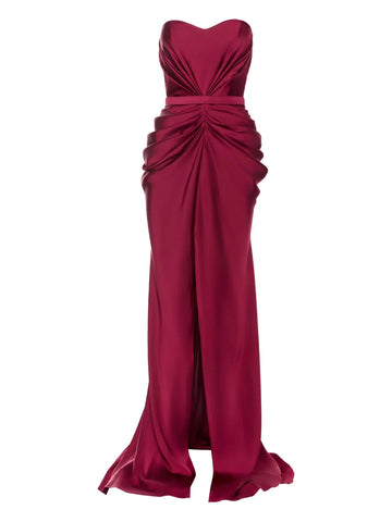 Ana Radu Strapless Draped Maxi Dress