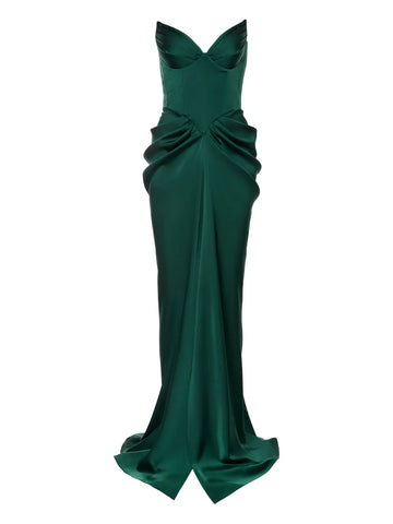 Ana Radu Corset Draped Maxi Dress