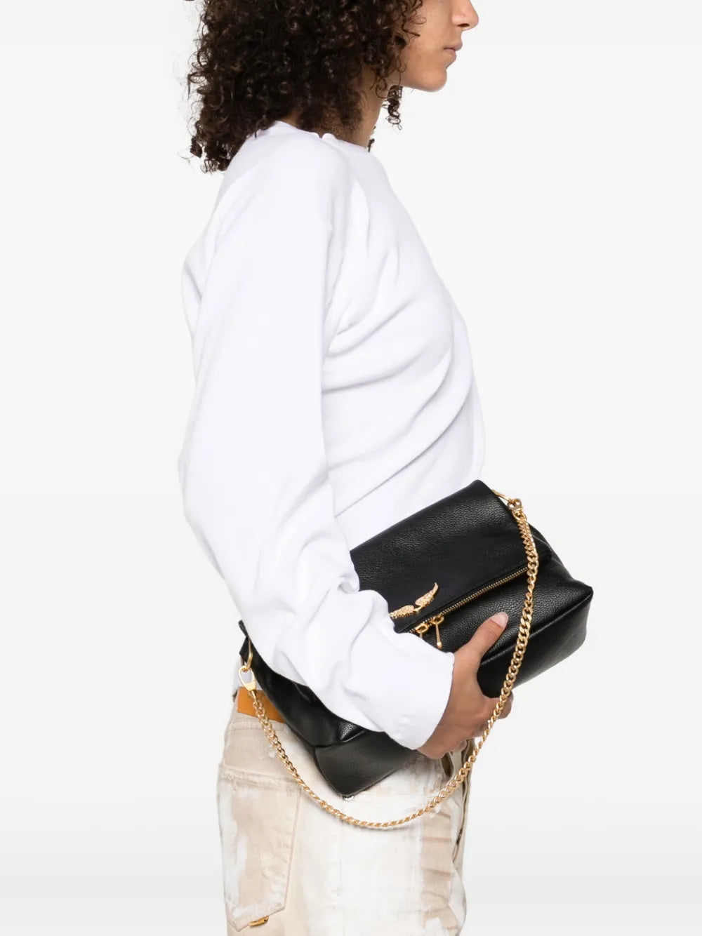 Zadigvoltaire Rocky Grained Leather Shoulder Bag