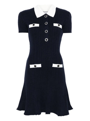 Self Portrait Collared Button Detail Mini Dress