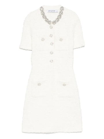 Self Portrait Embellished Button Detailed Mini Dress