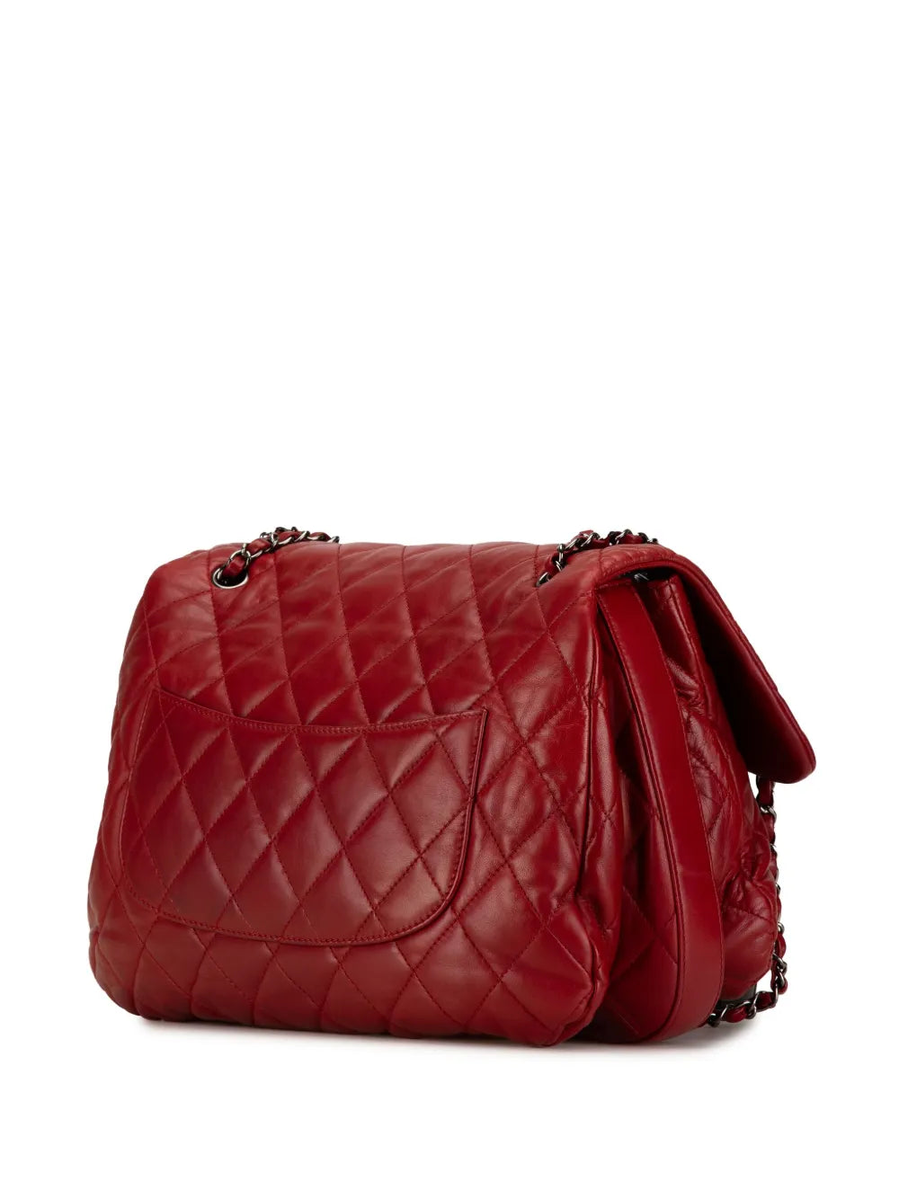 Chanel Pre Owned 2011 Maxi Lambskin 3 Accordion Flap Shoulder Bag