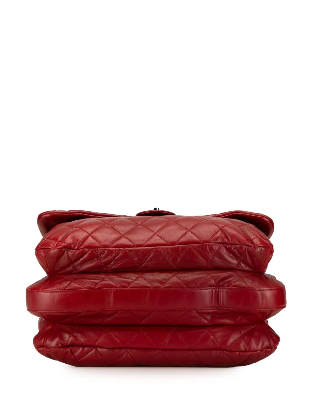 Chanel Pre Owned 2011 Maxi Lambskin 3 Accordion Flap Shoulder Bag