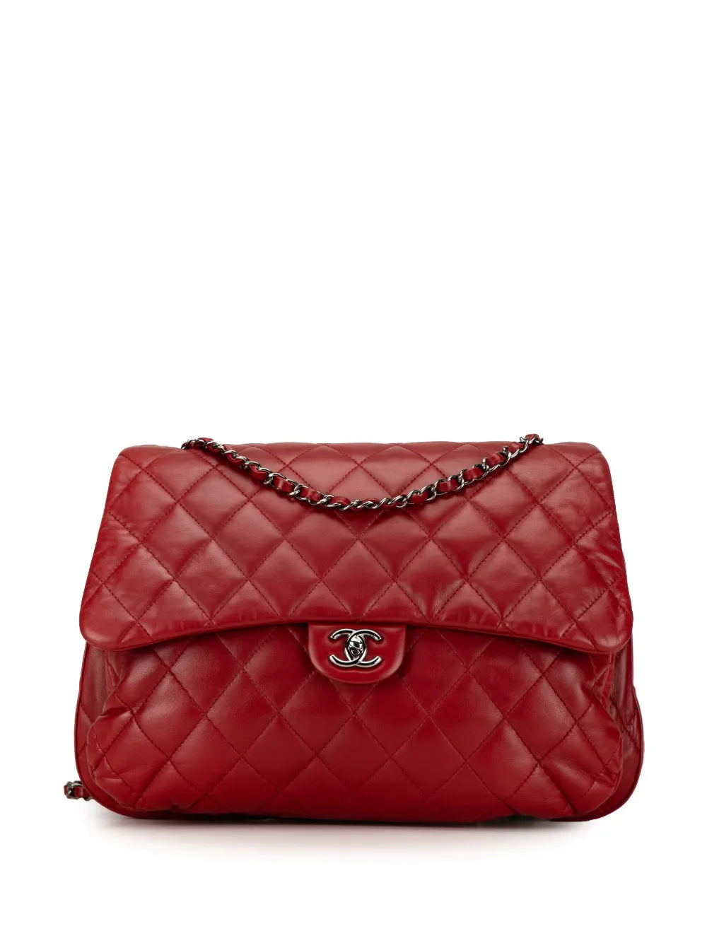 Chanel Pre Owned 2011 Maxi Lambskin 3 Accordion Flap Shoulder Bag