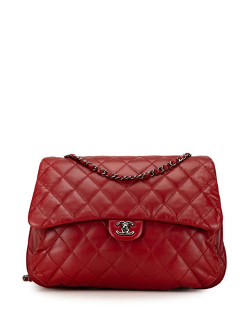 Chanel Pre Owned 2011 Maxi Lambskin 3 Accordion Flap Shoulder Bag