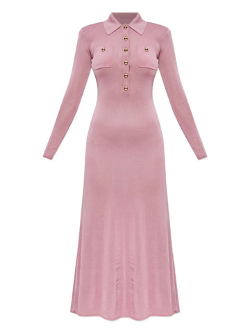 Self Portrait Polo Neck Button Front Dress