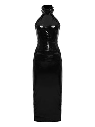 Lika High Neck Open Back Midi Dress