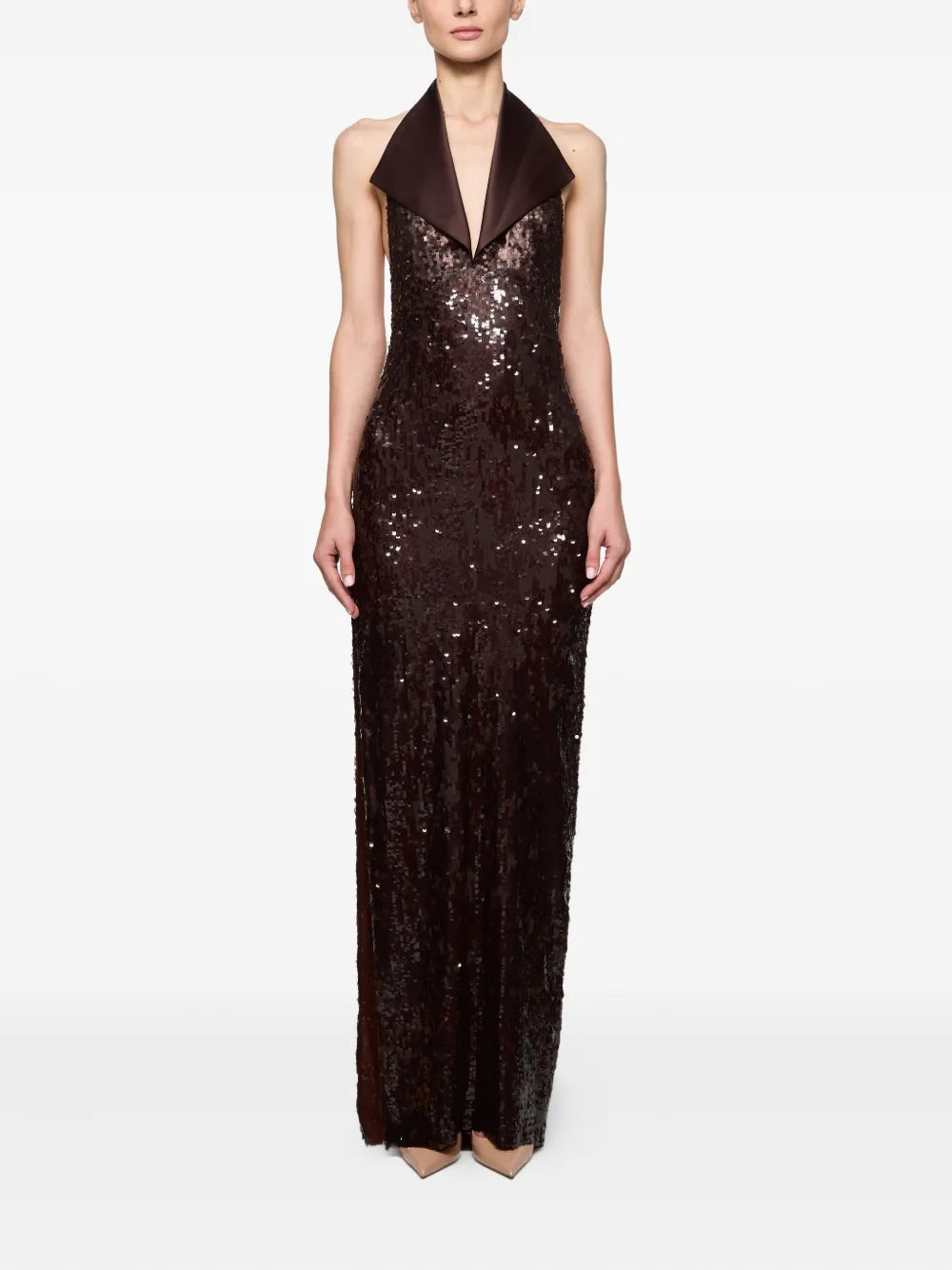 Atu Body Couture Halterneck Sequin Midi Dress