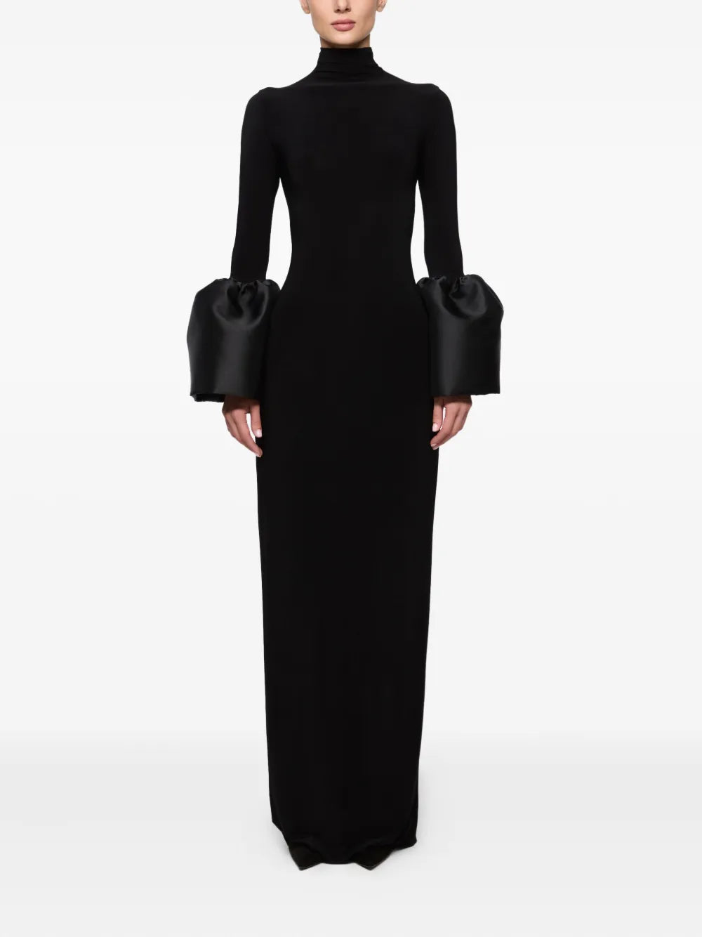 Atu Body Couture Mock Neck Bell Sleeve Midi Dress