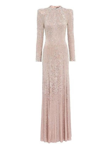 Jenny Packham Rory Embellished Mock Neck Maxi Dress