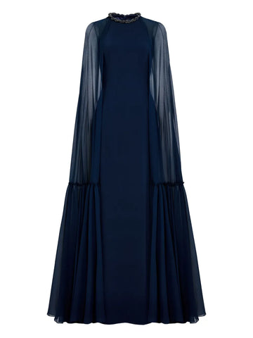 Jenny Packham Cape Design Maxi Dress