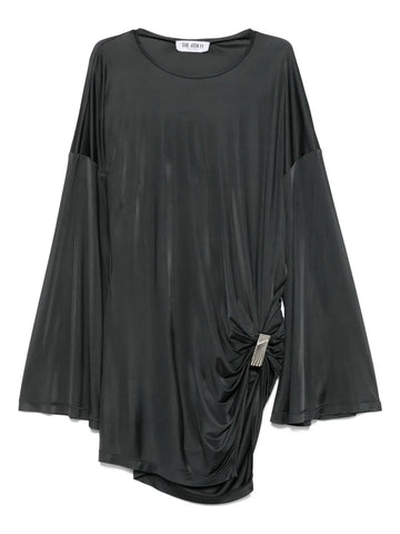 The Attico Draped Bell Sleeve Asymmetric Dress