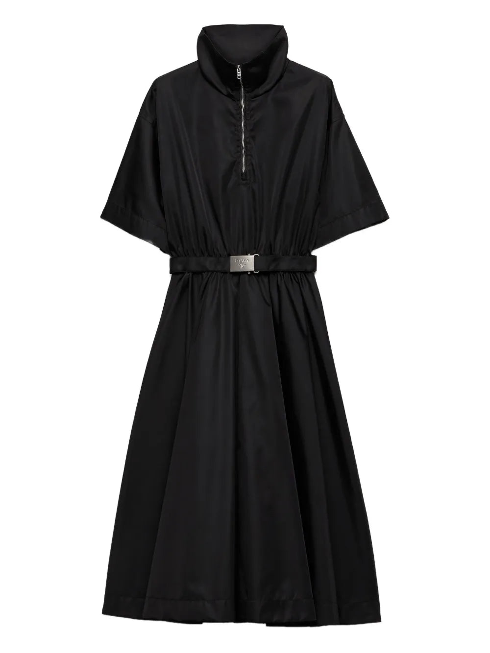 Prada Re Nylon Belted Midi Dress