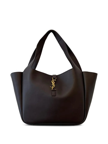 Saint Laurent Logo Plaque Leather Shoulder Bag