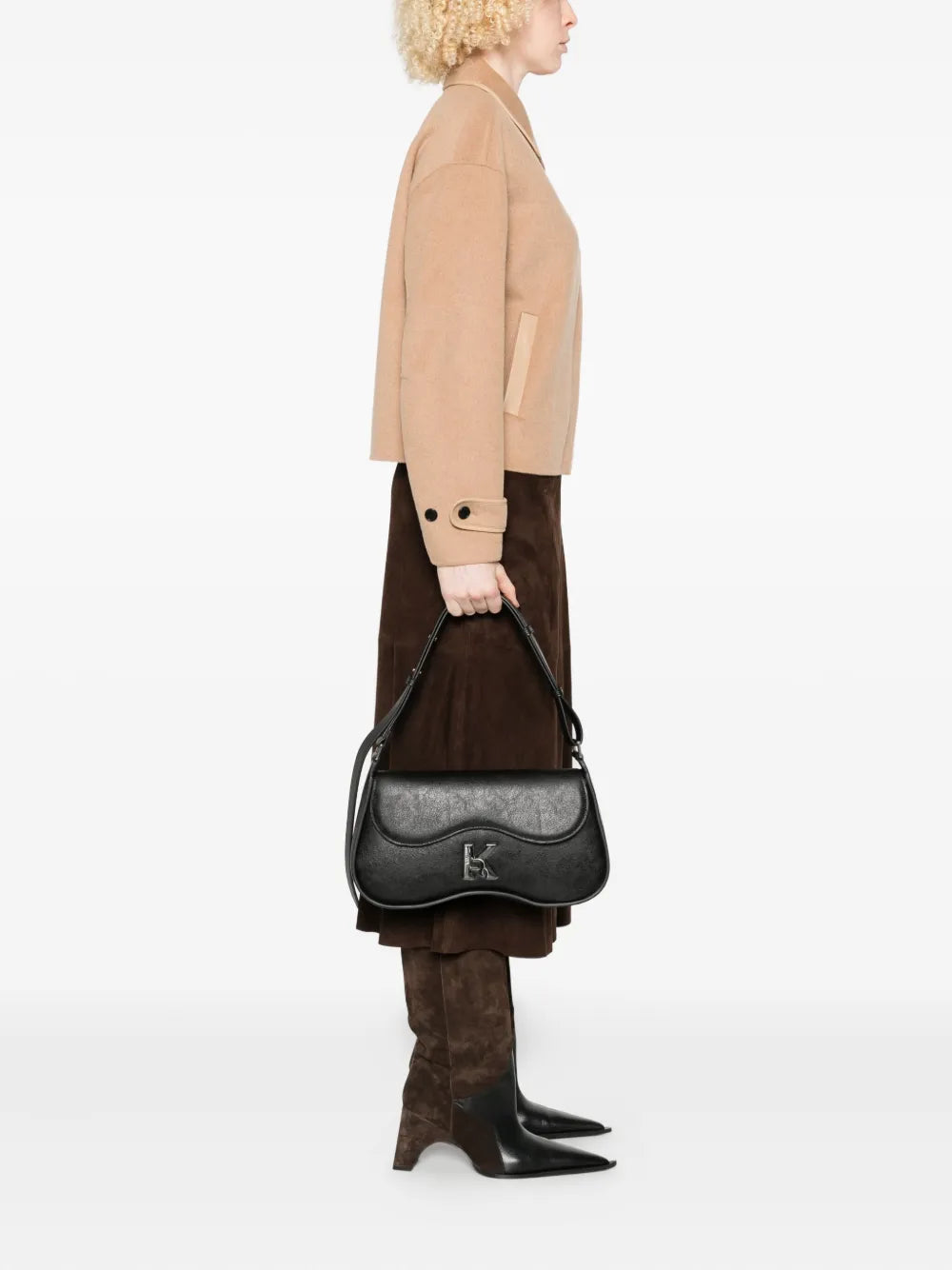 Karl Lagerfeld K Logo Curved Shoulder Bag