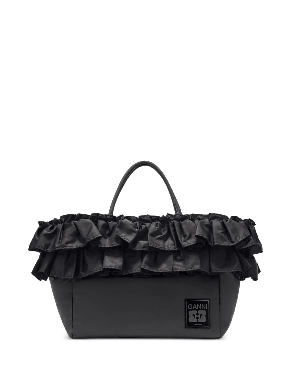 Ganni Ruffled Detail Shoulder Bag