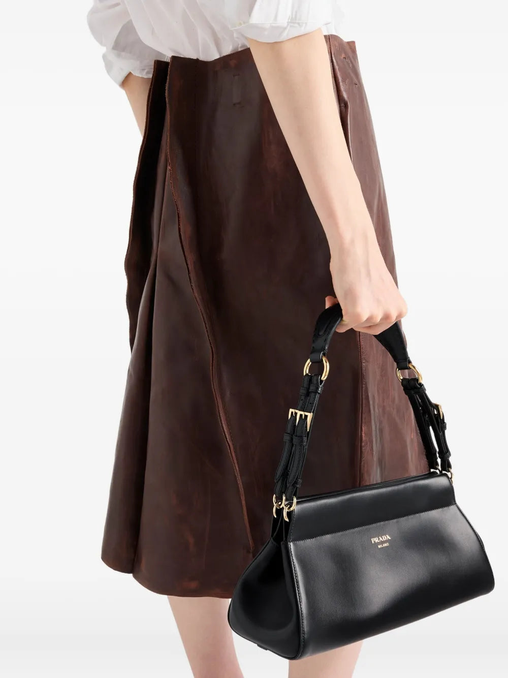 Prada Medium Enchaine Leather Shoulder Bag