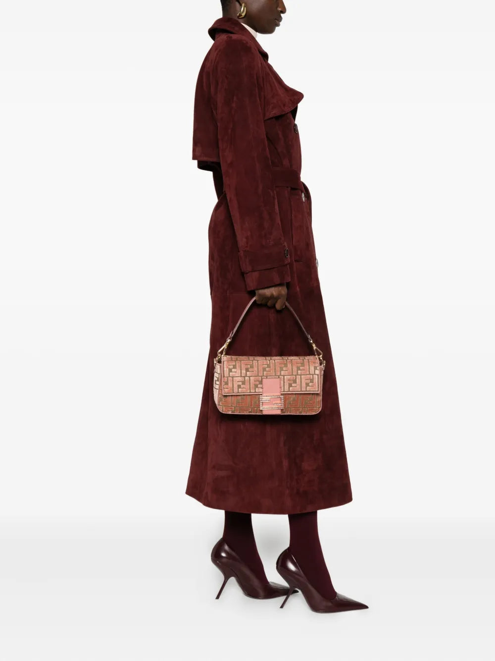 Fendi Medium Baguette Ff Pattern Shoulder Bag