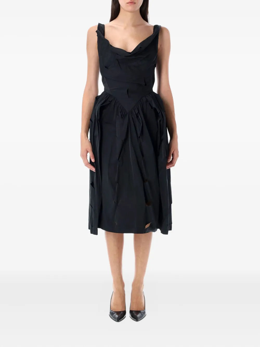 Vivienne Westwood Draped Distressed Midi Cocktail Dress