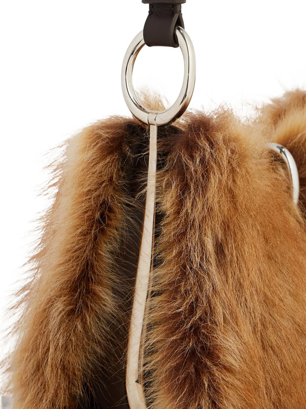 Rabanne Ring Detail Fur Shoulder Bag
