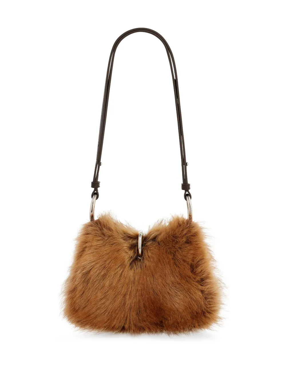 Rabanne Ring Detail Fur Shoulder Bag