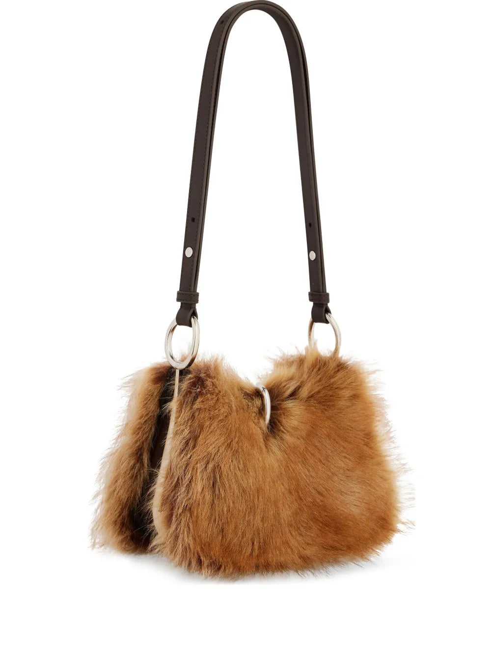 Rabanne Ring Detail Fur Shoulder Bag