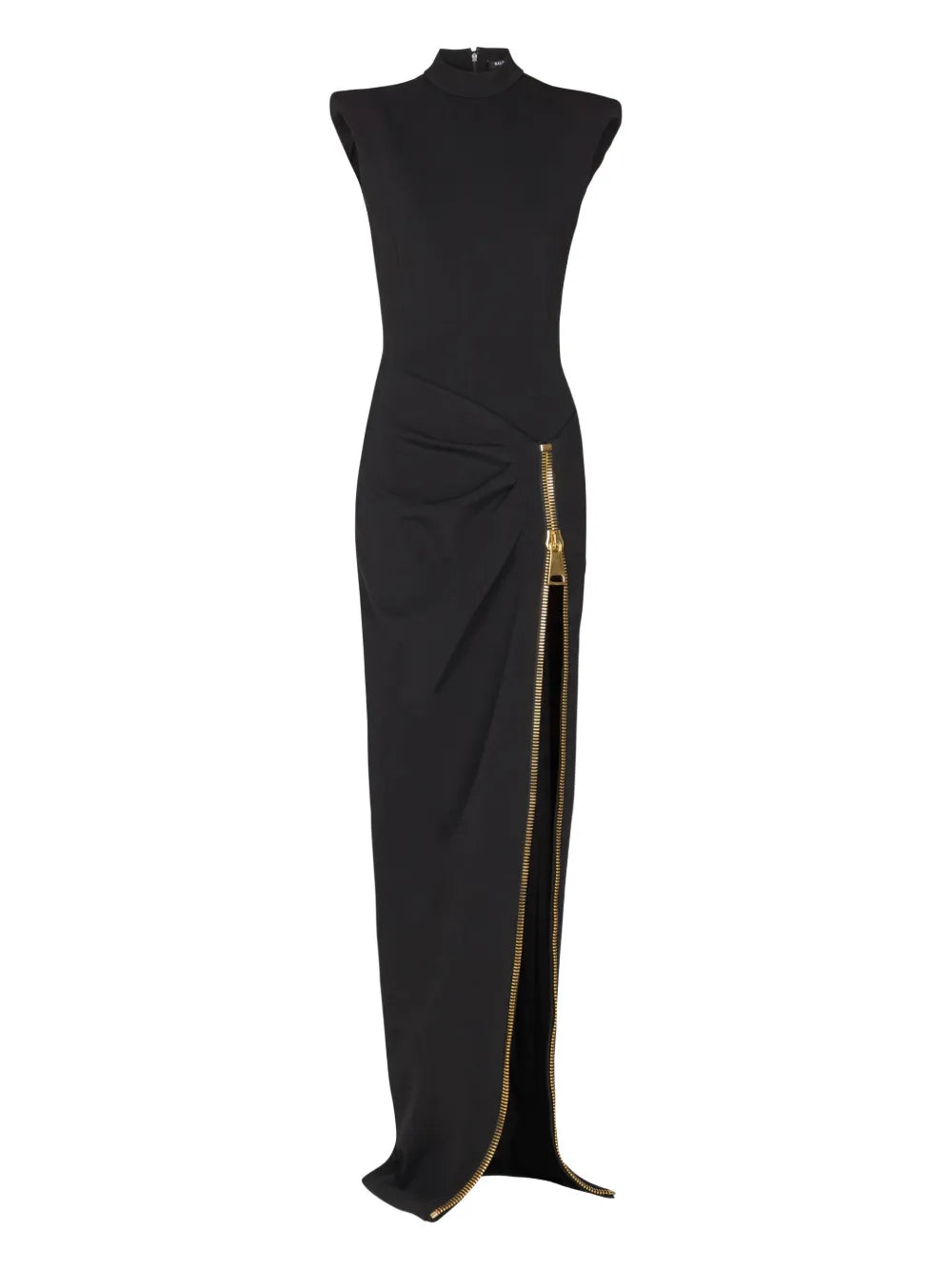 Balmain Zip Detail Shoulder Pad Maxi Dress