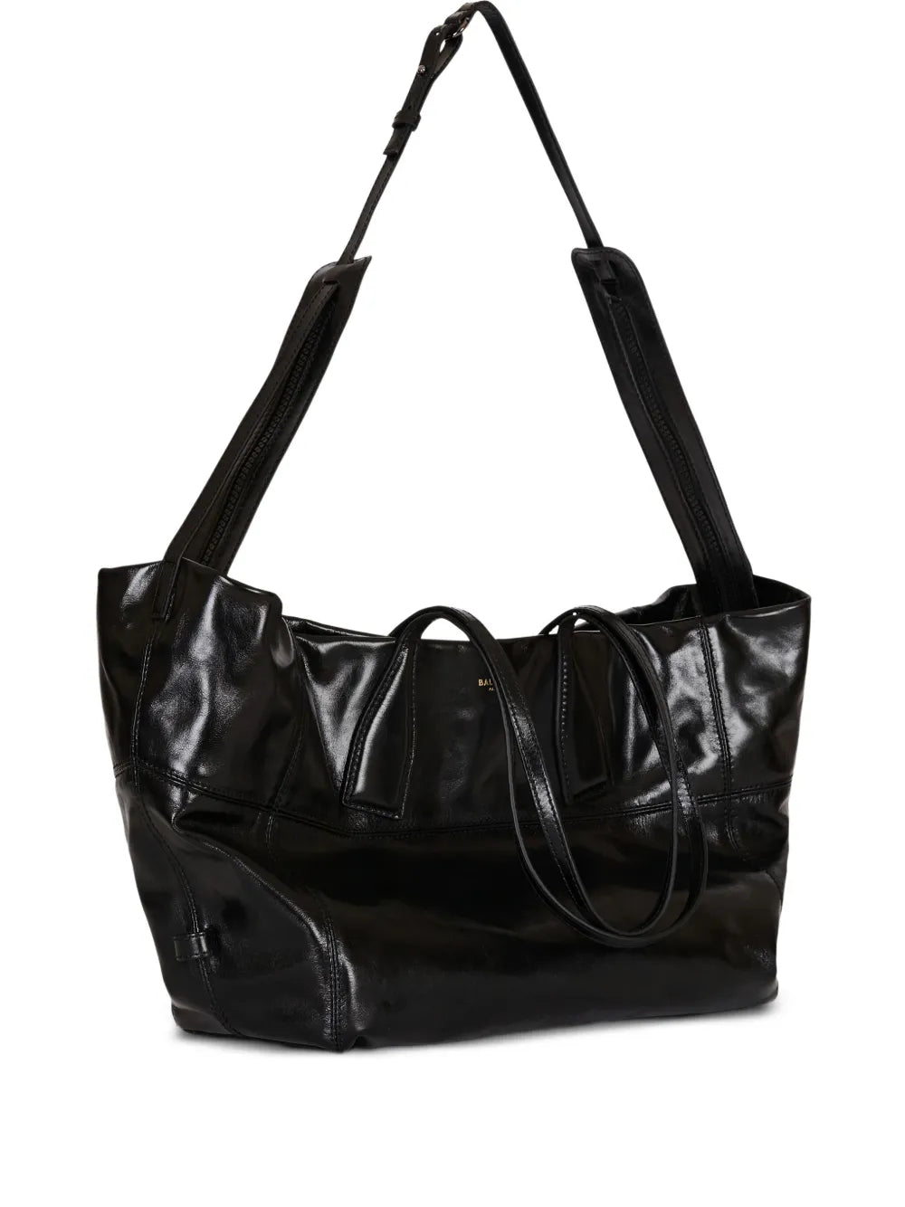 Balmain Zip Detail Leather Tote Bag