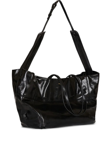 Balmain Zip Detail Leather Tote Bag
