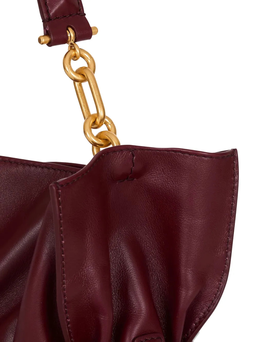 Balmain Medium Anthem Belted Gathered Leather Shoulder Bag