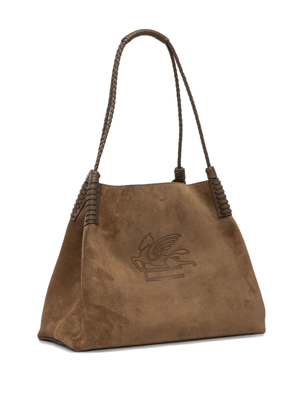 Etro Medium Libra Braided Handle Suede Tote Bag