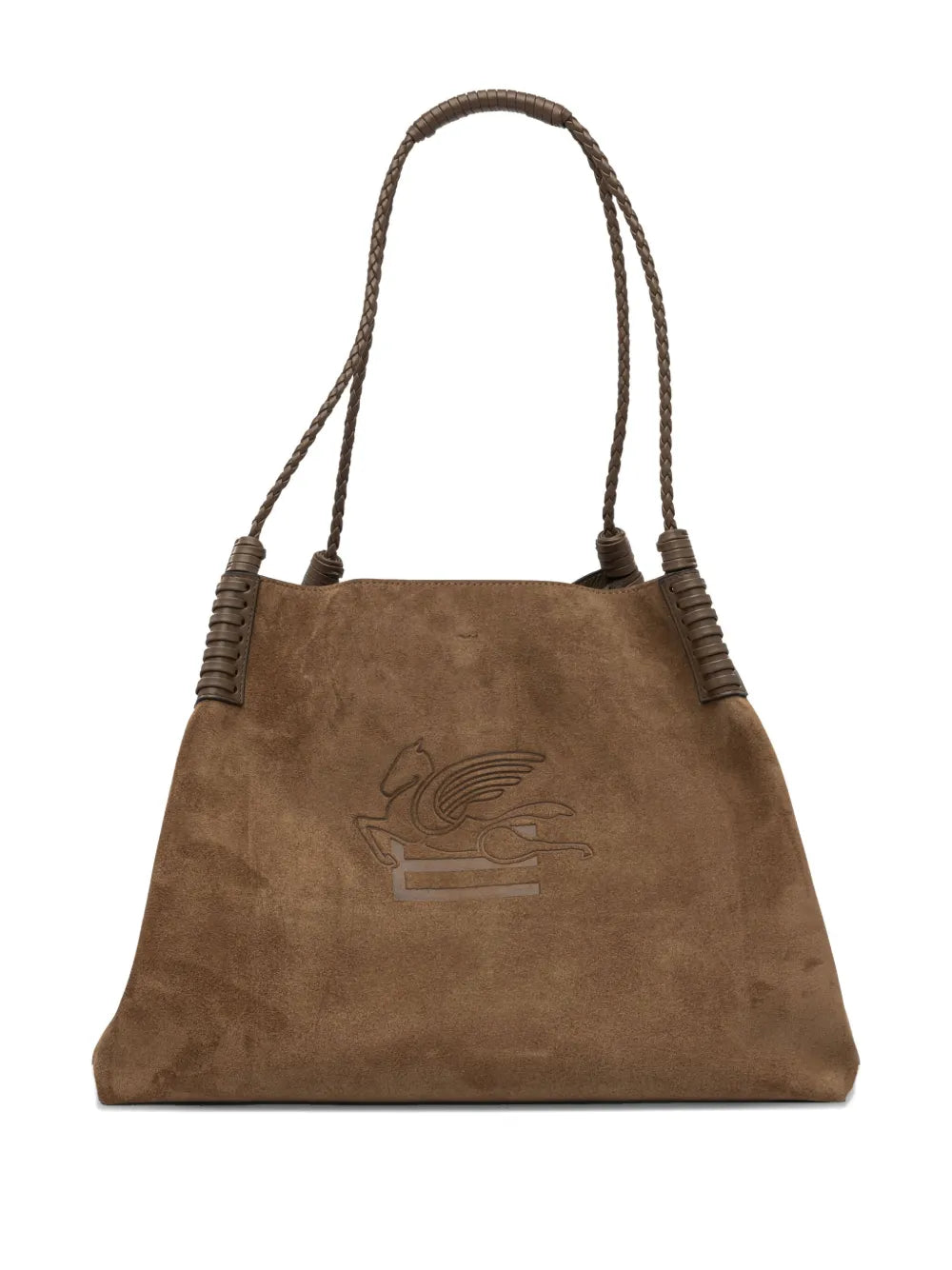 Etro Medium Libra Braided Handle Suede Tote Bag