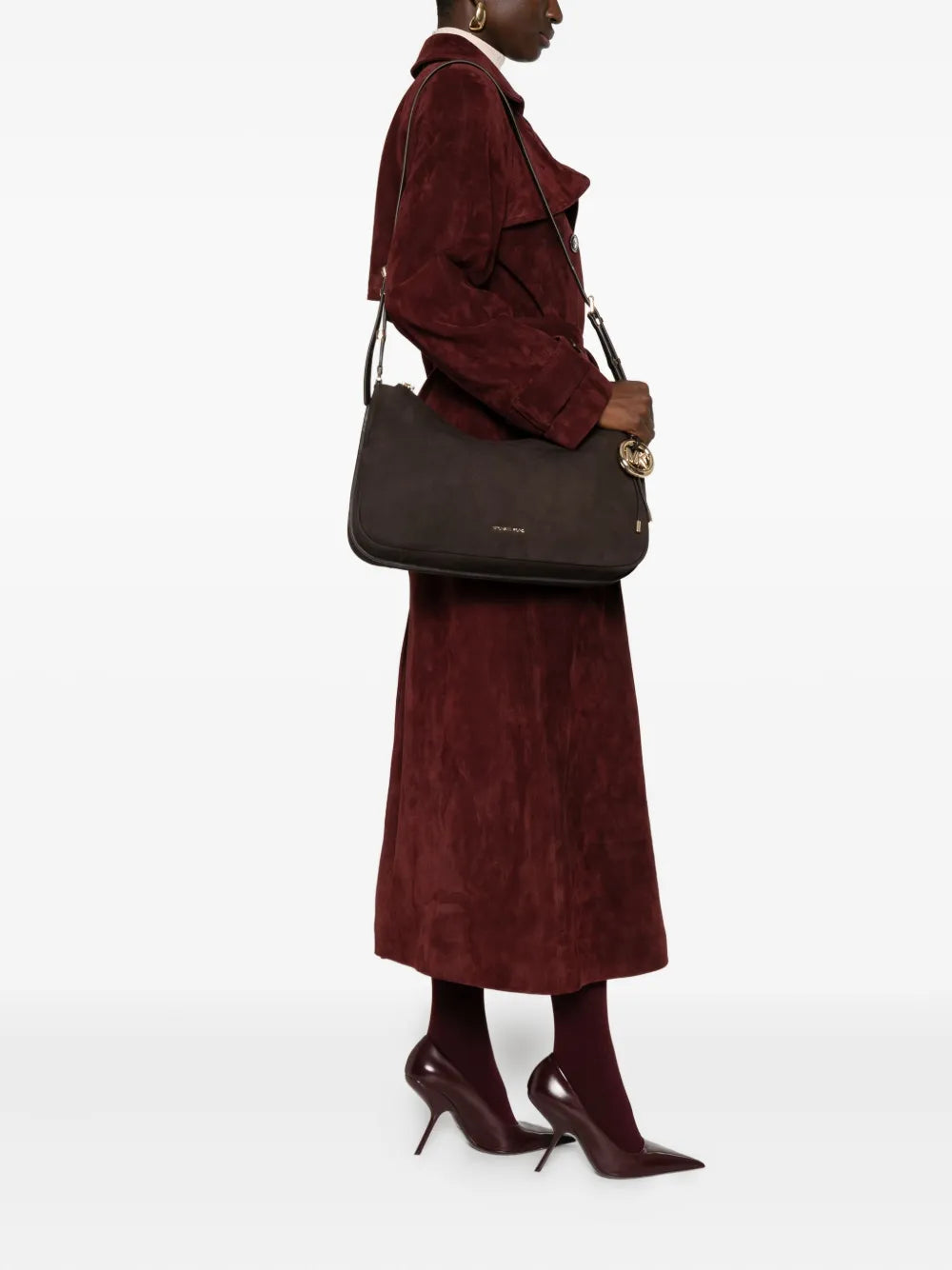 Michael Kors Curved Leather Shoulder Bag