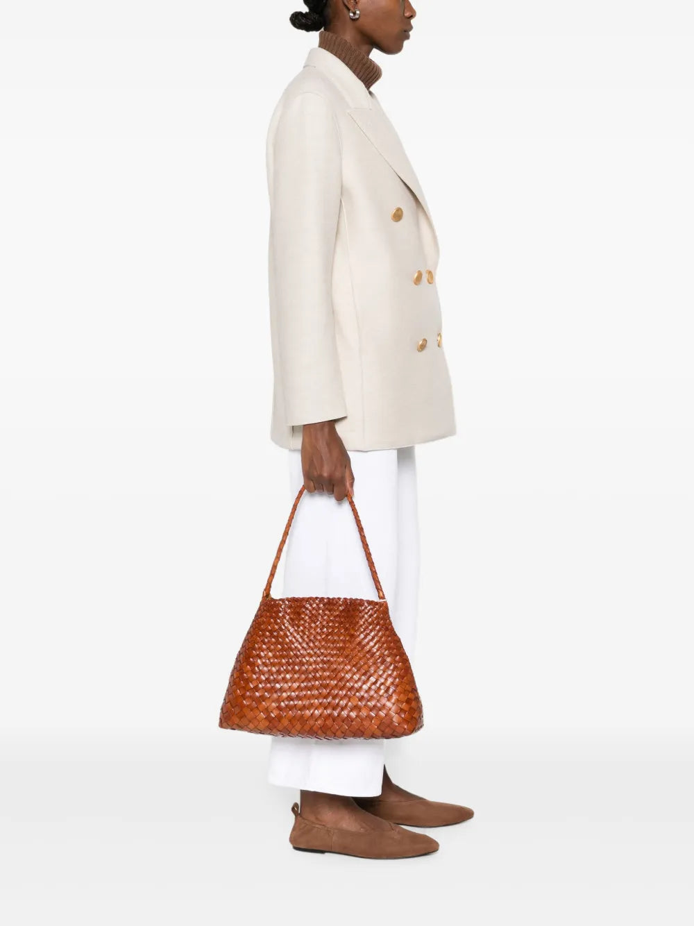 Dragon Diffusion Woven Leather Shoulder Bag